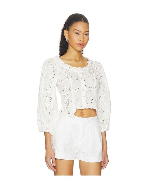 Sandy Liang White Palisade Top