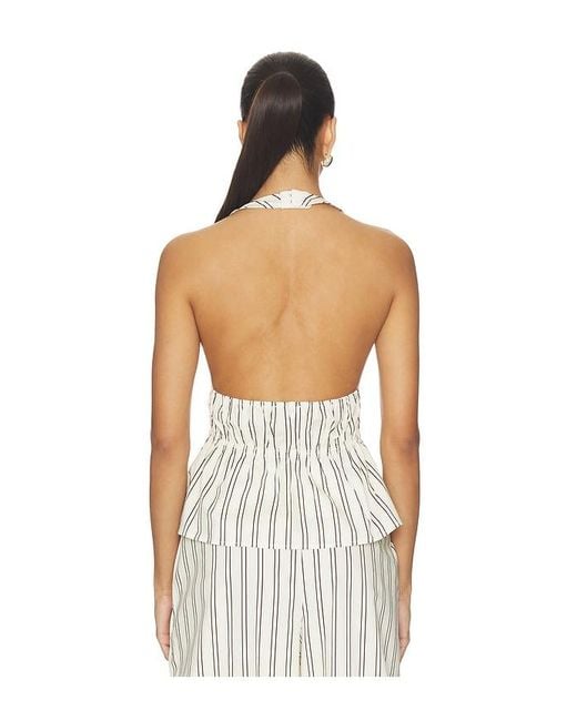 WeWoreWhat White Halter Peplum Top