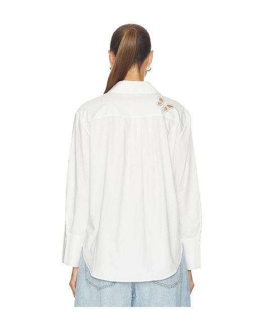 Alice + Olivia White Button-Down-Bluse Finely