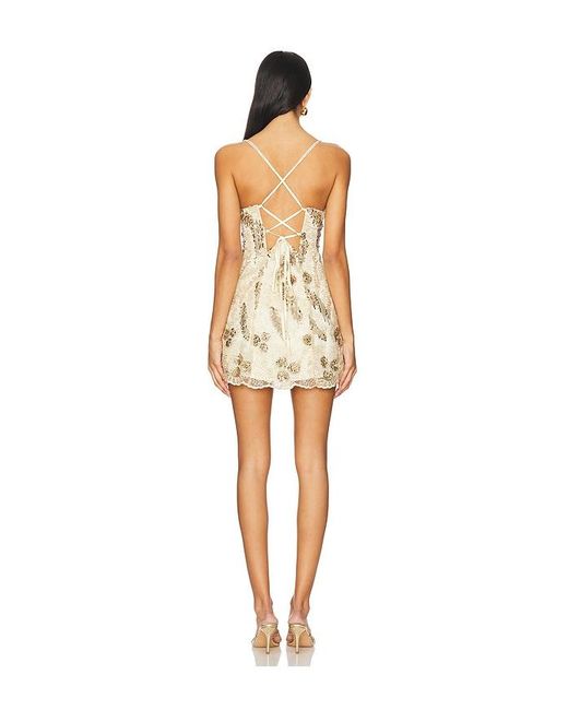 For Love & Lemons Metallic Opal Mini Dress