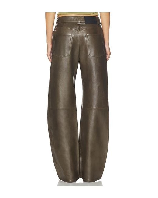Helmut Lang Gray Leather Bootcut Pant