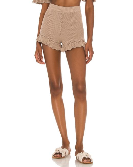 House of Harlow 1960 Brown X Sofia Richie Colleen Knit Shorts