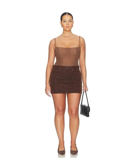 GOOD AMERICAN Multicolor Better Than Suede Good 90's Mini Skirt
