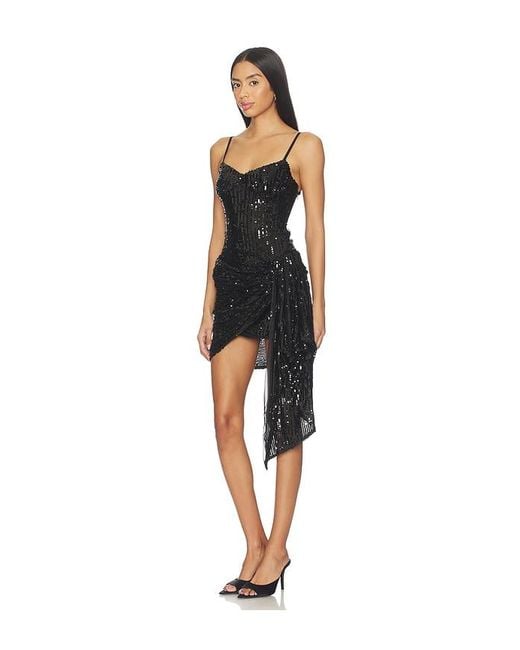 Area Black Wrapped Sequin Mini Dress