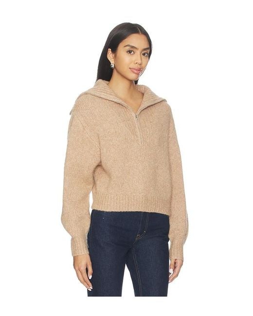 Susana Monaco Blue Wool Half Zip Collar Sweater
