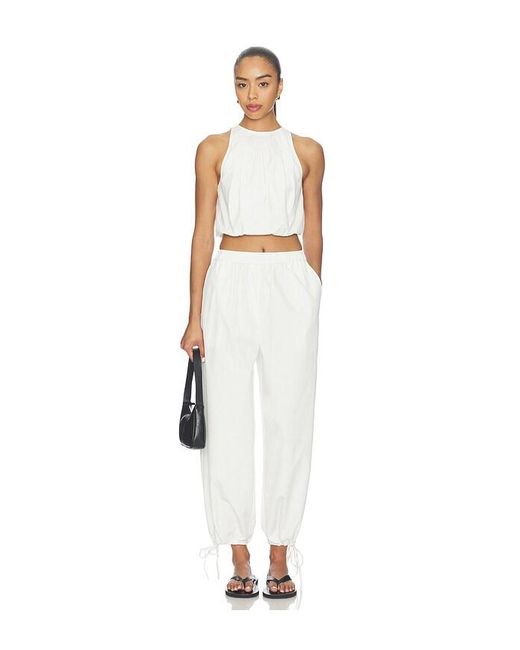 AEXAE White Cotton Drape Balloon Pant