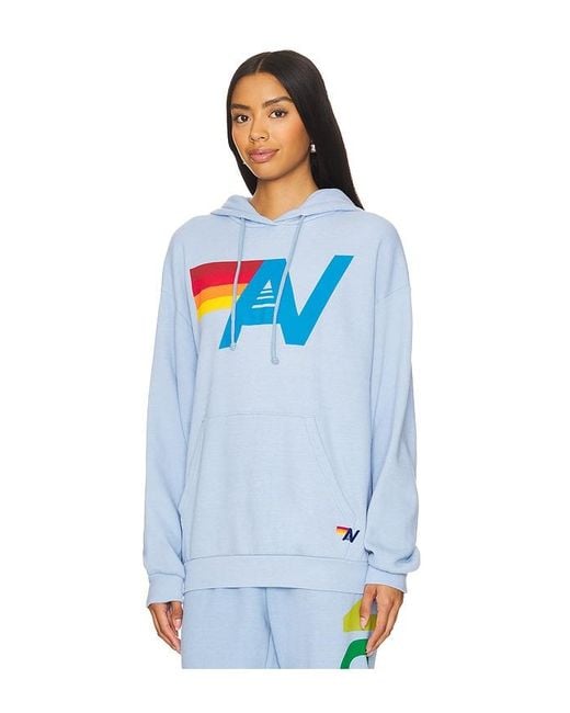 Aviator Nation Blue Logo Stitch Pullover Hoodie