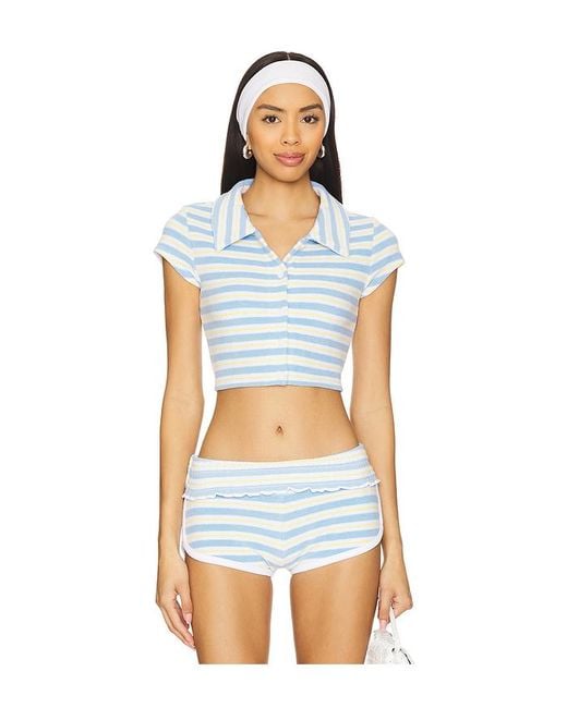 Top Con Botones Laurel En Color Bebe Azul Talla (También En M, S) Frankie's Bikinis de color Blue