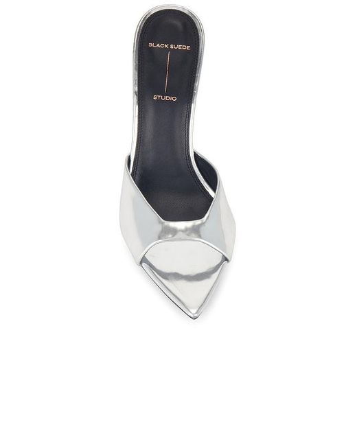 Black Suede Studio White Brea Mule