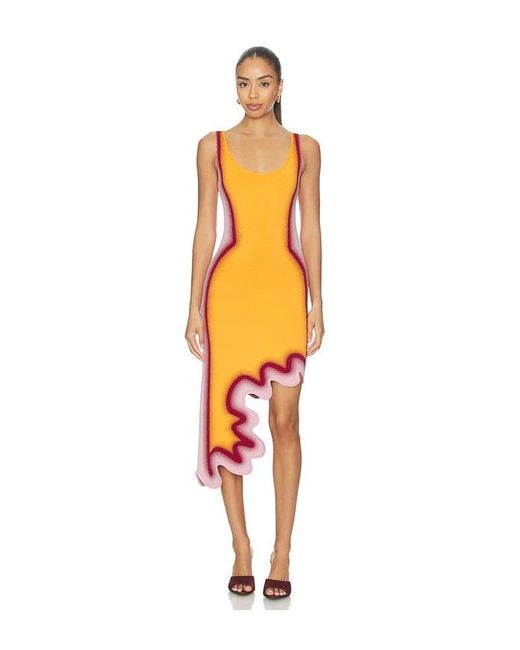 Ph5 Orange Aster Reversible Wavy Dress