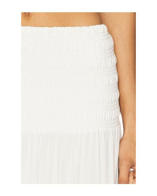Bobi White Smocked Skirt