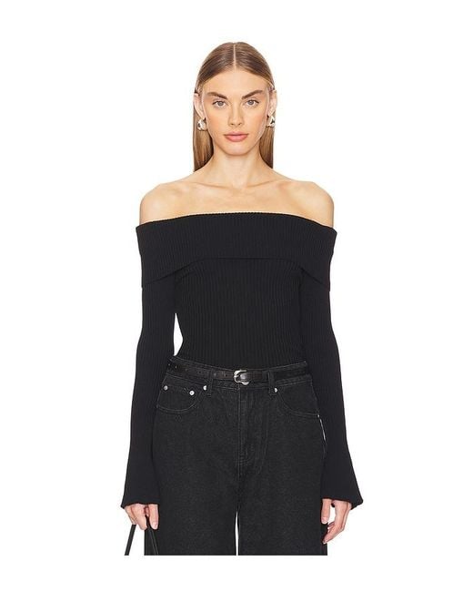 MORE TO COME Candace Off Shoulder Sweater in Black Lyst Australia
