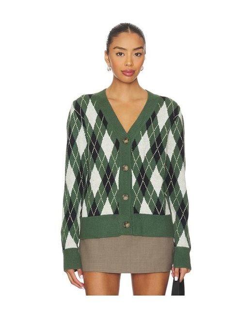 ALL THE WAYS Green Evelyn Argyle Cardigan