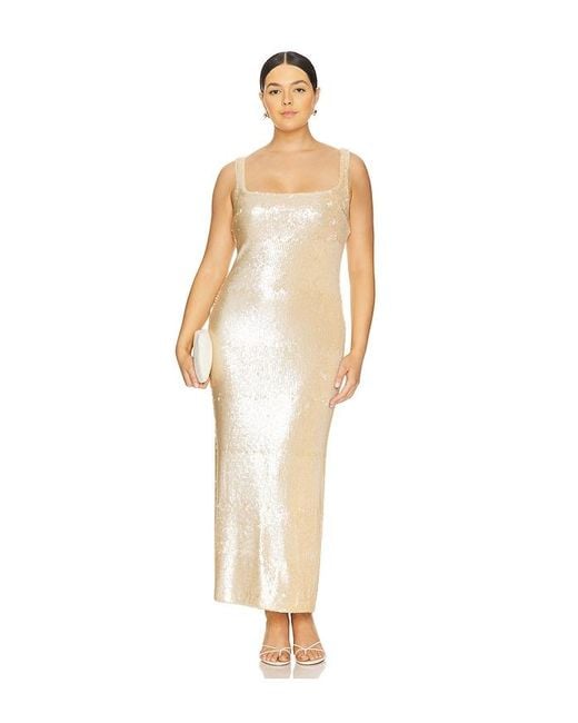 L'academie White 'Academie Ceci Sequin Midi Dress