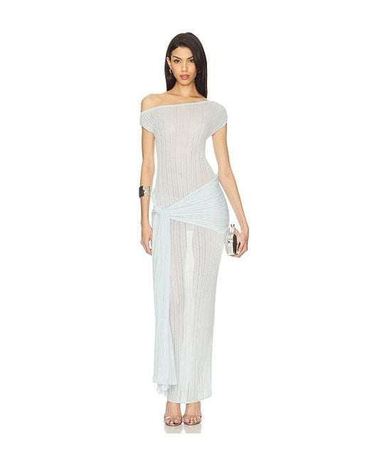 Camila Coelho White Callie Sheer Midi Knit Dress