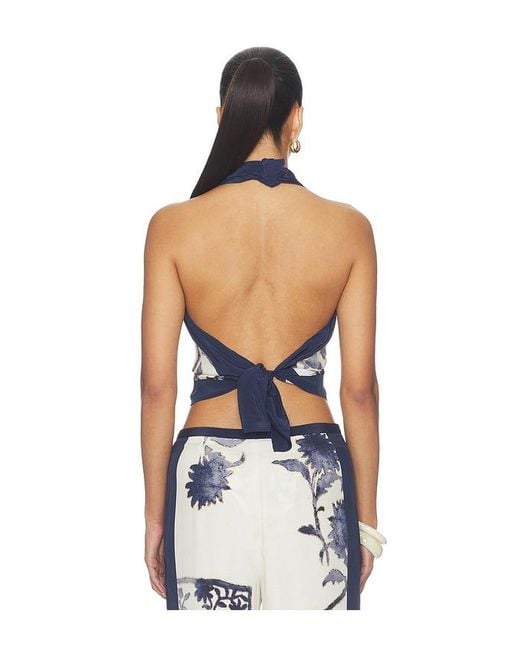 Sir Blue Phillipa Halter Scarf Top