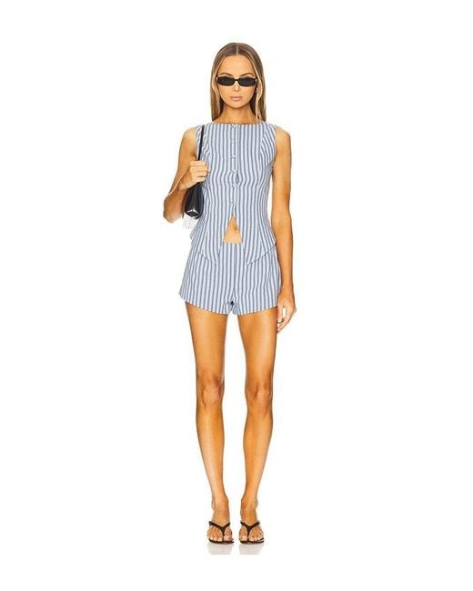 ALL THE WAYS Blue Alerie Button Front Top