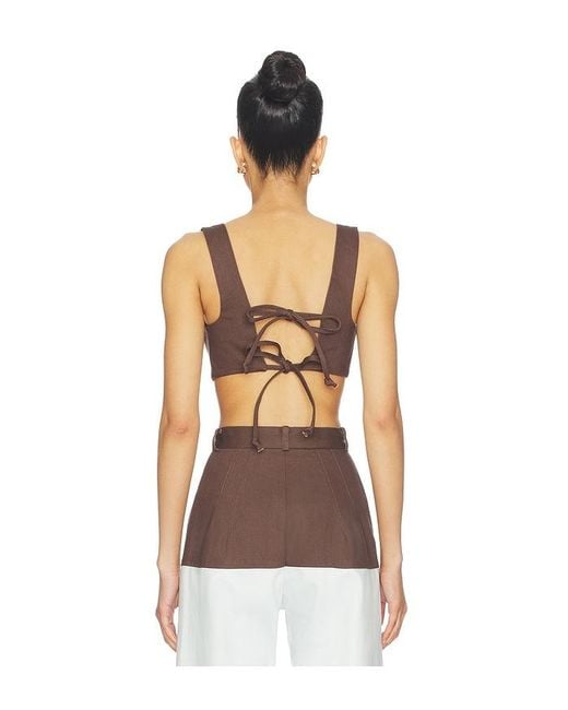 Matthew Bruch Multicolor Tie Back Crop Top