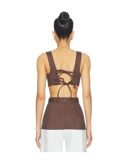 Matthew Bruch Multicolor Tie Back Crop Top