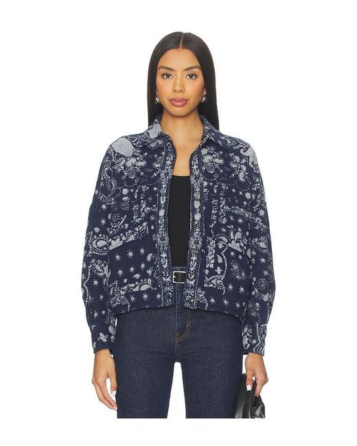 Camisa Jacquard Bandana En Color Azul Talla (También En M, S, Xs) Free People de color Blue