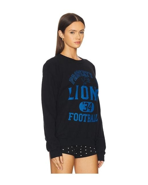 Junk Food Blue Lions Property Crew Fleece Sweatshirt