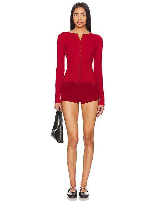 Frankie's Bikinis Red Lenon Cloud Knit Sweater