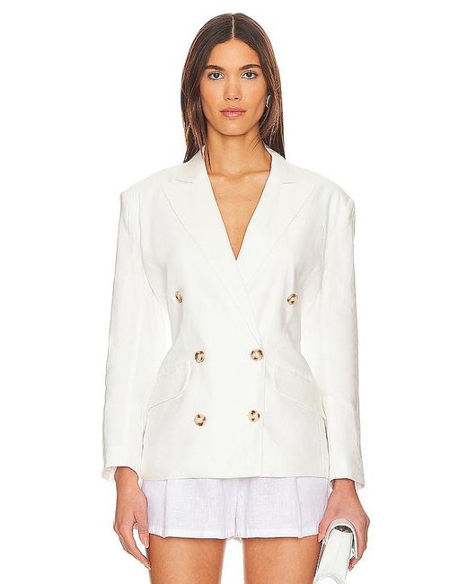 Central Park West White Niall Double Breasted Blazer