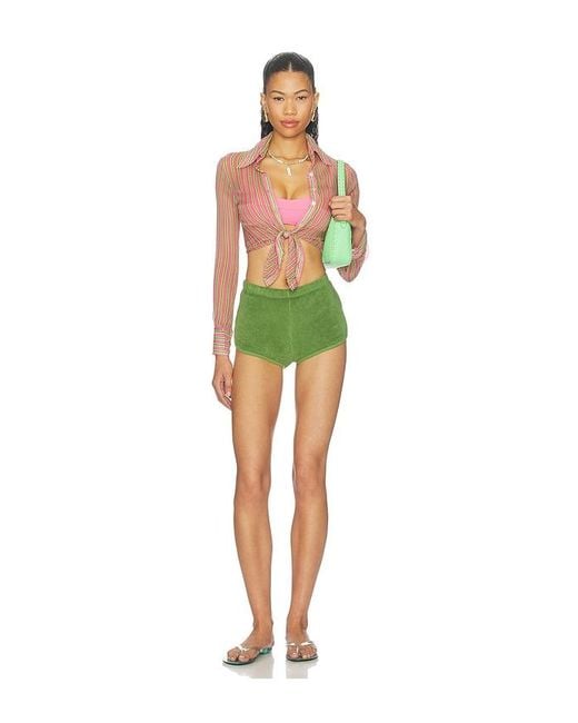 ÉTERNE Green Mini Terry Track Short