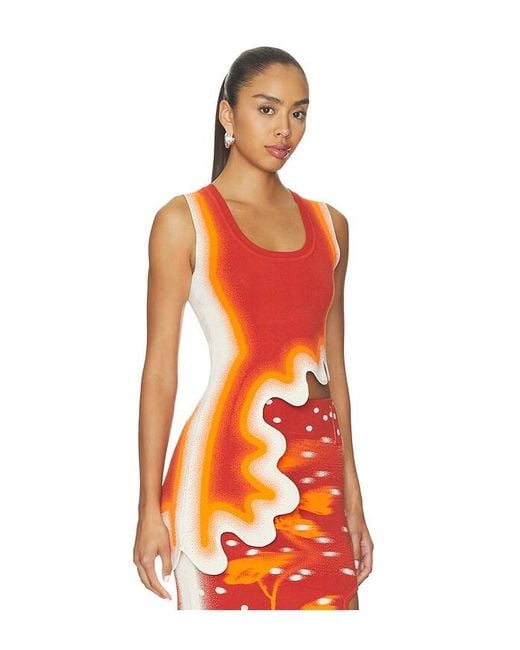 Ph5 Red Kerry Wavy Tank Top
