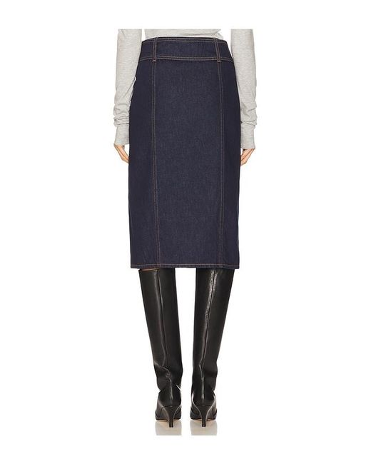 GRLFRND Blue Norma Midi Skirt