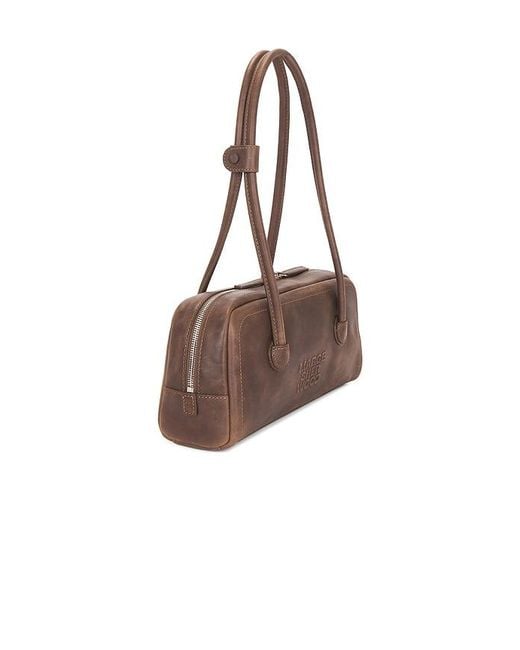MARGE SHERWOOD Brown Soft Boston East West Shoulder Bag