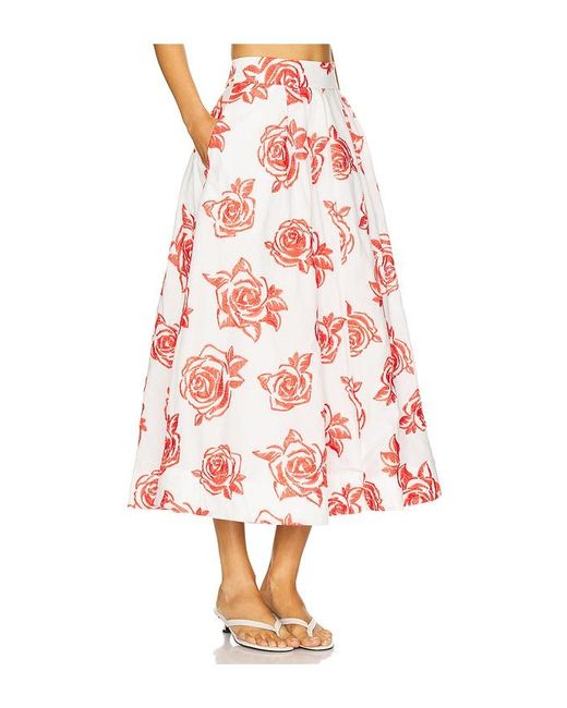 Falda Midi Juliet En Color Rojo Talla En MILLY de color Red