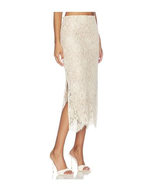 Lovers + Friends Natural Alessi Midi Skirt