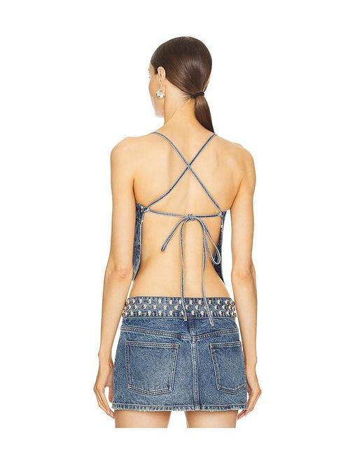 GRLFRND Blue Yoli Cross Back Cami