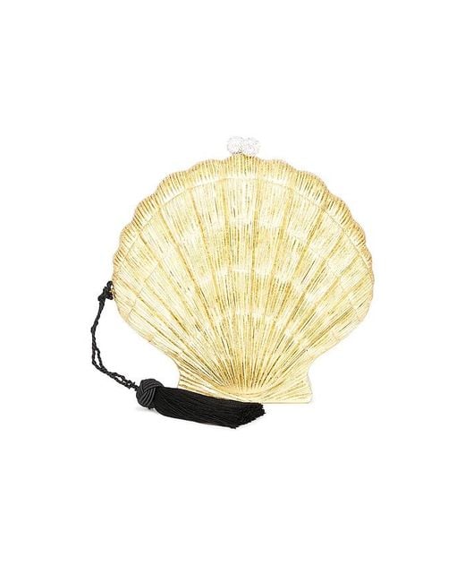 Emm Kuo White Le Sirenuse Scallop Seashell Evening Clutch