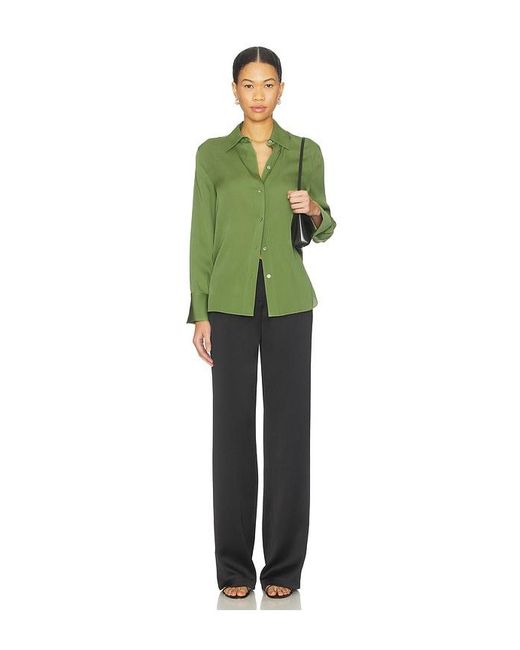 Vince Green Long Sleeve Button Down Blouse