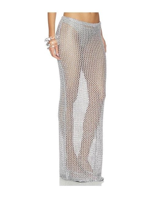 superdown Metallic Letina Knit Maxi Skirt