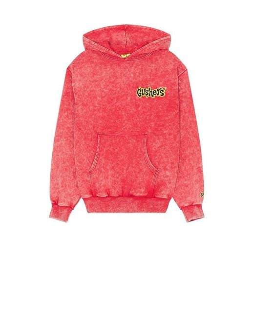 Stay Cool Red Staycool X Gushers Acid Wash Hoodie for men