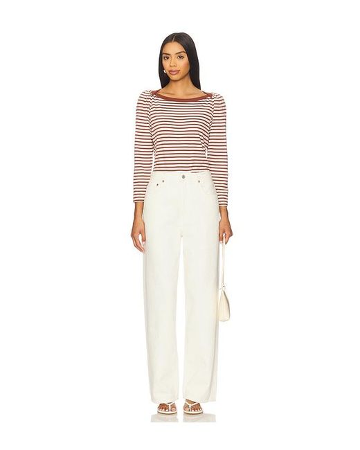 Nation Los Angeles Red Amelie Envelope Neck Top
