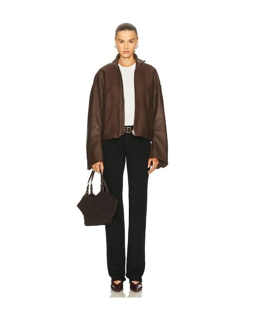 GRLFRND Brown Romy Leather Jacket