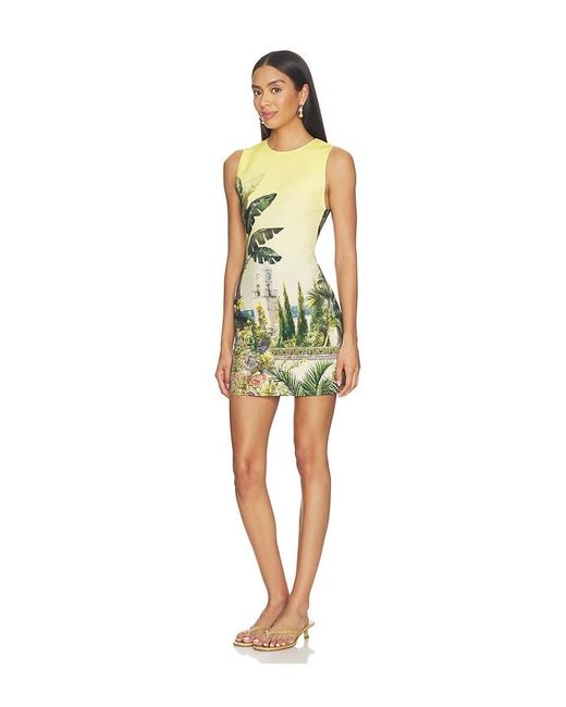 Alice + Olivia Yellow Wynell Fitted Mini Dress
