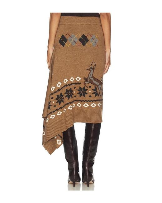 Monse Natural Mixed Fair Isle Midi Skirt