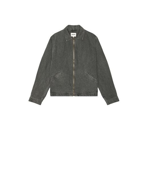 Asher Black Zed Zip Cotton Twill Jacket for men