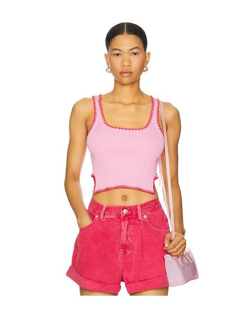 One Teaspoon Pink Scallop Knitted Vest