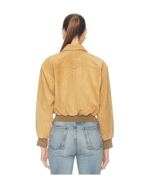 Helsa Blue The Suede Zip Bomber