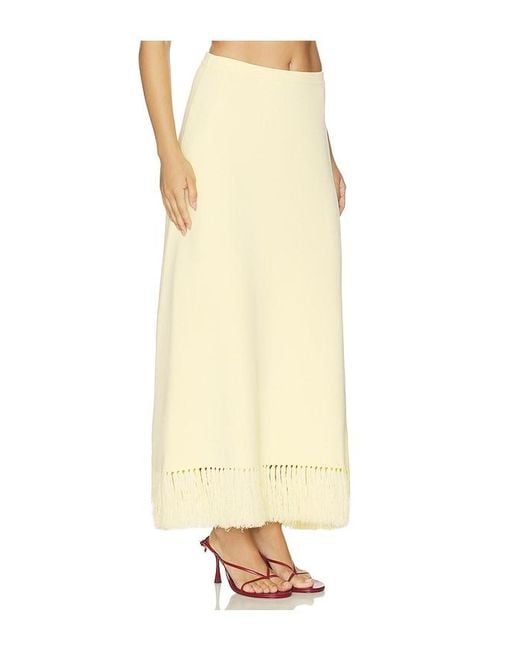 Clea Natural Amelia Fringe Hem Skirt