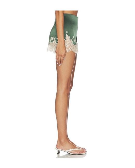 Alice + Olivia Green Elissa Cutaway Lace Short