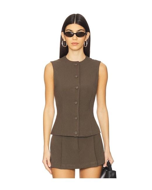 WeWoreWhat Brown Button Down Vest