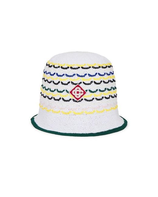 Casablanca White Tuck Stitch Hat for men