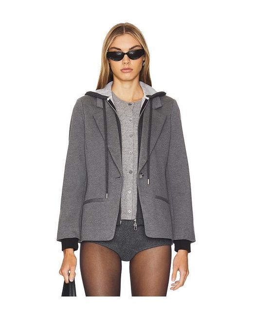 Central Park West Gray Avalon Ponte Dickie Blazer With Cuffs